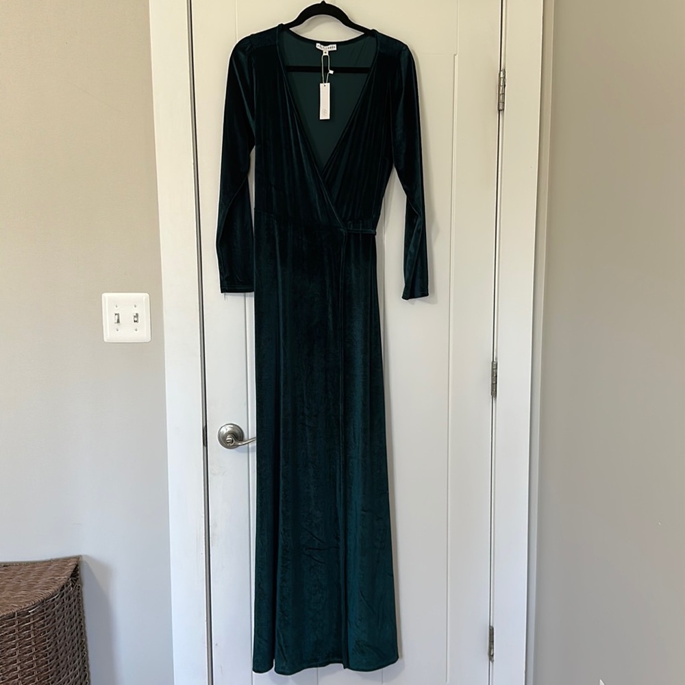 Baltic Born Esmeralda Velvet Wrap Maxi Dress - Jade XL